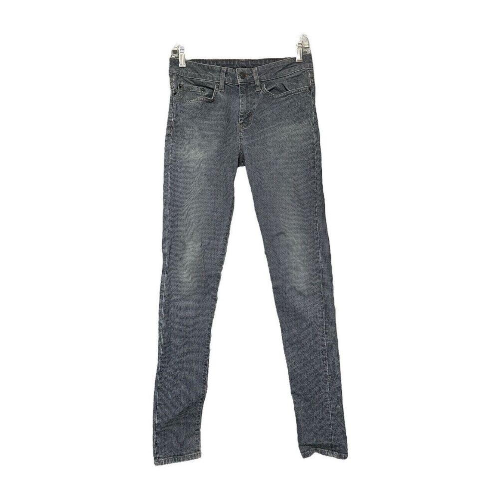 6397 The News Loose Skinny Jeans Women’s Size 26 Gray Stripe Made in USA